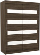 Riidekapp Adrk Furniture Martinez Karen, liugustega, 58 x 150 x 200 cm, tumepruun/valge