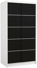 Riidekapp Adrk Furniture Riva 100, liugustega, 100 x 58 x 200 cm, valge/must
