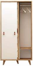 Riidekapp Kalune Design Yahha 811MDD4906, 100 x 60 x 190 cm, tamm/valge, peegliga