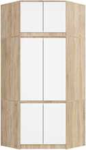 Nurgakapp Akord Furniture Factory S100, 100 x 50 x 235 cm, valge/sonoma tamm