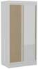 Riidekapp Adrk Furniture Delia 100, 100 x 60 x 205 cm, liugustega, valge/pruunikas, peegliga