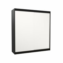 Riidekapp Adrk Furniture Terecia 200, 58 x 200 x 215 cm, must/valge