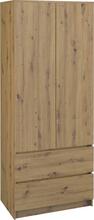 Riidekapp Top E Shop Malwa Art, 5 riiulit, 2 ust, tamm