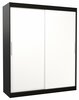 Riidekapp Adrk Furniture Lincoln 180, liugustega, 58 x 180 x 215 cm, valge/must