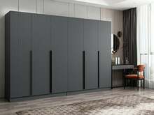 Riidekapp Kalune Design Kale Plus 7777, 52 x 270 x 210 cm, antratsiit