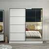 Riidekapp Kalune Design Kale 3961, 52 x 180 x 210 cm, peegliga, valge