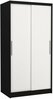 Liugustega riidekapp Adrk Furniture Asten 100, 100 x 58 x 200 cm, must/valge