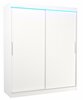Riidekapp Adrk Furniture Lincoln 180, 58 x 180 x 215 cm, LED valgustusega, valge