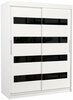Riidekapp Adrk Furniture Martinez Karen, liugustega, 150 x 58 x 200 cm, valge/must