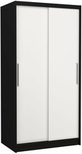 Liugustega riidekapp Adrk Furniture Asten 100, 100 x 58 x 200 cm, must/valge