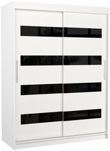 Riidekapp Adrk Furniture Martinez Karen, liugustega, 150 x 58 x 200 cm, valge/must