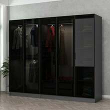 Riidekapp Kalune Design Kale 6091, 52 x 225 x 210 cm, antratsiit/must