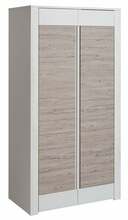 Riidekapp Halmar Alvo SZF2D, 58 x 102 x 198 cm, valge/kreem