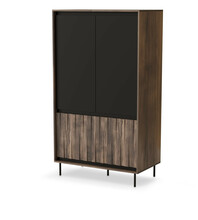 Riidekapp Halmar Swing S-1, pähkel/must