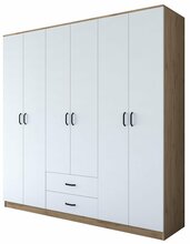 Riidekapp Kalune Design BA111 - 2324, 51.5 x 210 x 210 cm, valge/pähkel