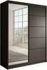 Riidekapp Adrk Furniture Cardi 150, liugustega, 150 x 58 x 200 cm, must