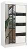 Riidekapp Adrk Furniture Toura 120, 61 x 120 x 215 cm, valge/must, peegliga
