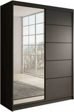 Riidekapp Adrk Furniture Cardi 150, liugustega, 150 x 58 x 200 cm, must