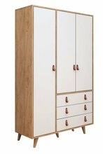 Riidekapp Kalune Design Franky, 52 x 120 x 187 cm, tamm/valge