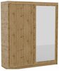 Riidekapp Adrk Furniture Delia 180 SW-DEL-180-A, 180 x 60 x 205 cm, peegliga, pruun