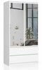 Riidekapp Akord Furniture Factory S90, 50.4 x 90.4 x 180 cm, peegliga, valge