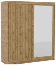 Riidekapp Adrk Furniture Delia 180 SW-DEL-180-A, 180 x 60 x 205 cm, peegliga, pruun