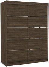 Riidekapp Adrk Furniture Luft 150, 150 x 58 x 200 cm, šokolaad