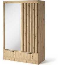 Riidekapp Eltap Voodi II, 120 x 60 x 204 cm, tamm, peegliga