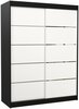 Riidekapp Adrk Furniture Luft 150, 150 x 58 x 200 cm, must/valge