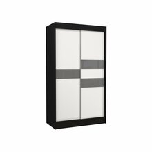 Riidekapp Adrk Furniture Batia 120, liugustega, 120 x 61 x 215 cm, must/hall