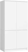 Riidekapp Akord S90 4D CLP, 50.4 x 90.4 x 180 cm, valge