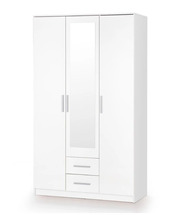 Riidekapp Halmar Lima S-3, valge, peegliga