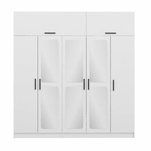 Riidekapp Kalune Design Kale 3941, 85 x 225 x 255 cm, peegliga, valge