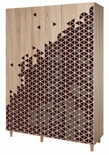 Riidekapp Kalune Design Mode 122, 135 x 52 x 192 cm, punane/sonoma tamm