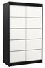 Liugustega riidekapp Adrk Furniture Benisso 120, 120 x 58 x 200 cm, valge/must
