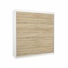 Riidekapp Adrk Furniture Terecia 200, liugustega, 58 x 200 x 215 cm, valge/tamm/pruun