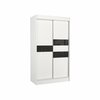 Riidekapp Adrk Furniture Batia 120, liugustega, 120 x 61 x 215 cm, valge/must