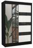 Riidekapp Adrk Furniture Toura 150, 61 x 150 x 215 cm, must/valge, peegliga