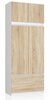 Riidekapp Akord Furniture Factory, 90 x 50.4 x 234 cm, valge/sonoma tamm