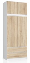 Riidekapp Akord Furniture Factory, 90 x 50.4 x 234 cm, valge/sonoma tamm