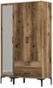 Riidekapp Kalune Design Kumsal RT, 47.5 x 120 x 201.4 cm, peegliga, pähkel
