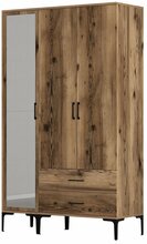 Riidekapp Kalune Design Kumsal RT, 47.5 x 120 x 201.4 cm, peegliga, pähkel