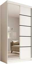 Riidekapp Adrk Furniture Laurencja 100, 100 x 58 x 200 cm, peegliga, valge
