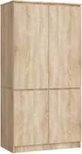 Riidekapp Akord S90 4D CLP, 50.4 x 90.4 x 180 cm, pruun, sonoma