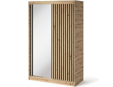 Riidekapp Eltap Emerio II, 120 x 60 x 204 cm, peegliga, tamm