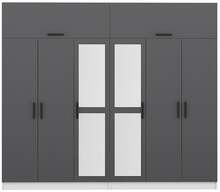 Riidekapp Kalune Design Kale 5162, 52 x 270 x 235 cm, peegliga, antratsiit