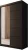 Riidekapp Adrk Furniture Castello 120, liugustega, 120 x 58 x 200 cm, must, peegliga