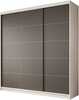 Riidekapp liugustega Adrk Furniture Greta 200, valge/must, 200 x 58 x 215 cm