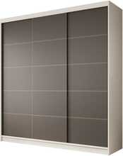 Riidekapp liugustega Adrk Furniture Greta 200, valge/must, 200 x 58 x 215 cm