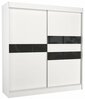 Riidekapp Adrk Furniture Batia 200, liugustega, 61 x 200 x 215 cm, valge/must